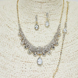 85001, CRYSTAL RHINESTONE NECKLACE N BRACELET SET