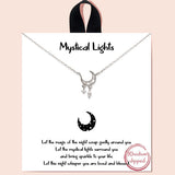 85175, "MYSTICAL LIGHTS" DANGLING CRESCENT MOON NECKLACE