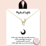 85175, "MYSTICAL LIGHTS" DANGLING CRESCENT MOON NECKLACE
