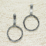 85179, PAVE STONE GEOMETRIC EARRING