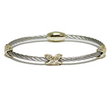 85194, X SHAPE PAVE DESIGNER INSPIRED MAGNETIC BRACELET