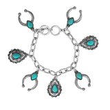 85266, WESTERN SQUASH BLOSSOM CHARM BRACELET