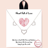 85284, "HEART FULL OF LOVE" THREE OPEN HEART NECKLACE