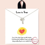 85290, "LOVE IS TRUE" LOVE N HEART CHARM NECKLACE
