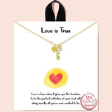 85290, "LOVE IS TRUE" LOVE N HEART CHARM NECKLACE