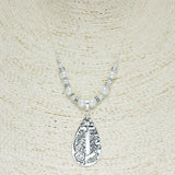 85413, &QUOTHOPE" FILIGREE TEARDROP & CROSS PENDANT NECKLACE