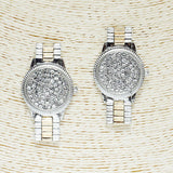 85493, PAVE WATCH POST EARRING 2"