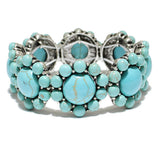 85528, WESTERN SEMI PRECIOUS STONE STRETCH BRACELET