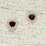 85535, CUBIC ZIRCONIA HEART STUD EARRING