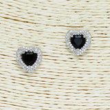 85535, CUBIC ZIRCONIA HEART STUD EARRING
