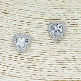 85535, CUBIC ZIRCONIA HEART STUD EARRING