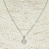 85636, DAINTY PAVE QUATREFOIL NECKLACE *STAINLESS STEEL