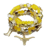 85687, WESTERN THEME CHARM MULTI LAYERED STRETCH BRACELET