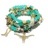 85687, WESTERN THEME CHARM MULTI LAYERED STRETCH BRACELET