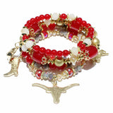 85687, WESTERN THEME CHARM MULTI LAYERED STRETCH BRACELET