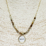 85690, "BELIEVE" STONE BEAD NECKLACE
