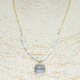85692, "BLESSED" STONE BEAD NECKLACE