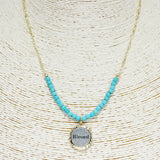 85692, "BLESSED" STONE BEAD NECKLACE