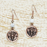 85764, WESTERN ENGRAVED BEE EARRING