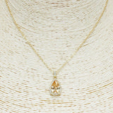 85786, TEARDROP CRYSTAL CUBIC ZIRCONIA NECKLACE