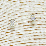 85824, DAINTY RECTANGLE CRYSTAL STUD EARRING *GOLD DIPPED