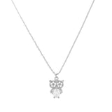 85885, DAINTY OWL W/ STONE PENDANT NECKLACE