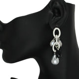 85902, TEARDROP PEARL N BEAD EARRING