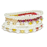 85914, PEARL N BEAD STRETCH BRACELET SET