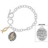 85955, "SERENITY PRAYER" FISH CHARM BRACELET