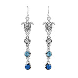85966, SEA TURTLE W/ CRYSTAL RHINESTONE EARRING