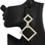 85981, GEOMETRIC PAVE RHINESTONE EARRING