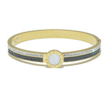 86002, ROMAN NUMERAL W/ PAVE STONE STAINLESS STEEL BRACELET