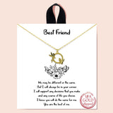 86013, "BEST FRIEND" BUTTERFLY N TINKER BELL NECKLACE