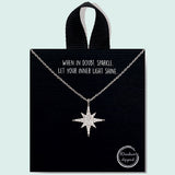 86058, PAVE STAR CUBIC ZIRCONIA NECKLACE/18K GOLD DIPPED