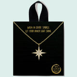 86058, PAVE STAR CUBIC ZIRCONIA NECKLACE/18K GOLD DIPPED