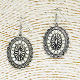 86086, WESTERN CONCHO W/ SEMI PRECIOUS STONE EARRING