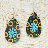 86103, WESTERN TEARDROP FAUX LEATHER EARRING