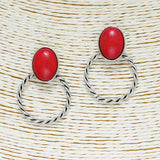 86196, OVAL TWISTED TEXTURE MINI HOOP EARRING