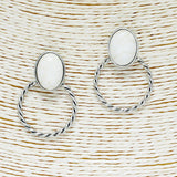 86196, OVAL TWISTED TEXTURE MINI HOOP EARRING