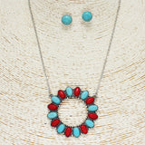 86207, WESTERN TURQUOISE STONE NECKLACE