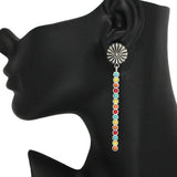 86212, BAR TURQUOISE STONE DROP EARRING