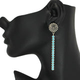 86212, BAR TURQUOISE STONE DROP EARRING