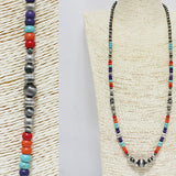 86221, TURQUOISE STONE BEAD LONG NECKLACE