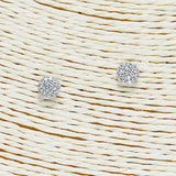 86433, DAINTY PAVE ROUND STUD EARRING/CUBIC ZIRCONIA