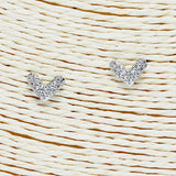 86436, DAINTY PAVE HEART STUD EARRING/CUBIC ZIRCONIA