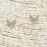 86436, DAINTY PAVE HEART STUD EARRING/CUBIC ZIRCONIA