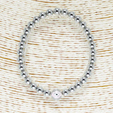 86461, EVIL EYE BEAD STRETCH BRACELET *STAINLESS STEEL