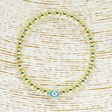86461, EVIL EYE BEAD STRETCH BRACELET *STAINLESS STEEL