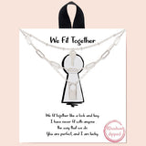 86477, "WE FIT TOGETHER" LOCK N KEY TRIPLE LAYERED NECKLACE