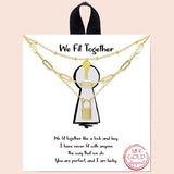 86477, "WE FIT TOGETHER" LOCK N KEY TRIPLE LAYERED NECKLACE